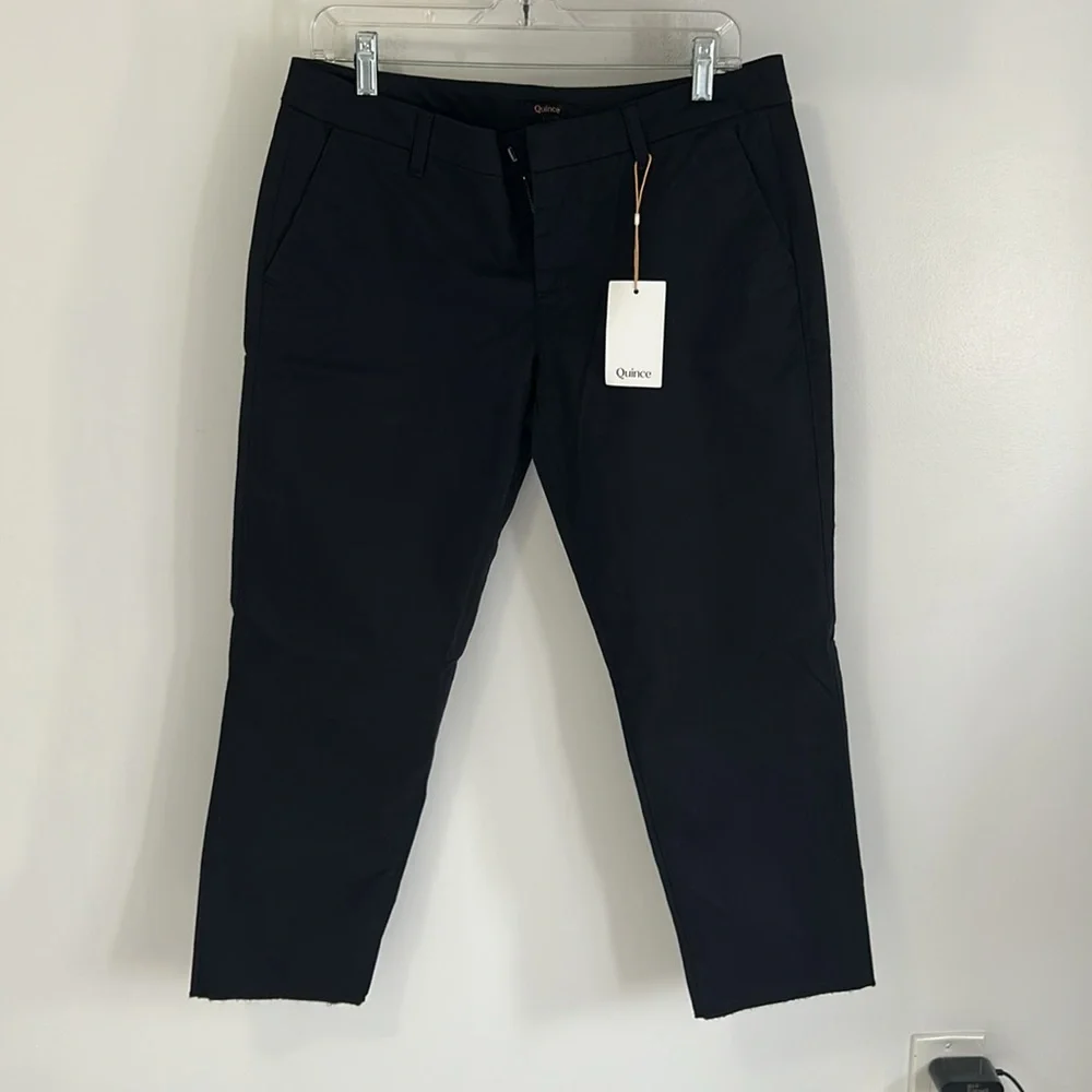 Quince Organic Stretch Cotton Girlfriend Chino Pants Black - Picture 2 of 9